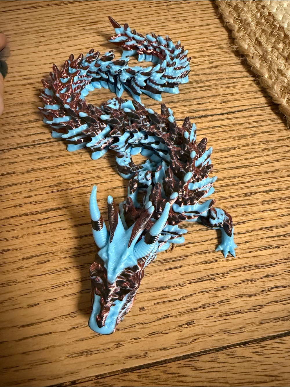 Blue 3D Printed Dragon